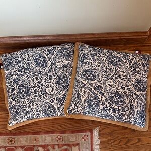 Tommy Hilfiger blue paisley throw pillows - set of 2